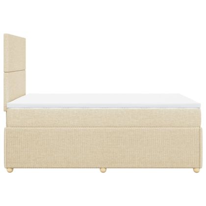 Боксспринг легло с матрак, кремаво, 120x200 см, плат