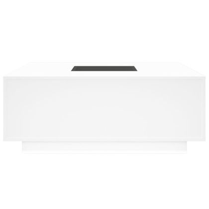 Маса за кафе с Infinity LED, бяла, 100x100x40 см