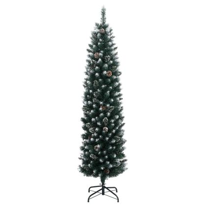 Изкуствена тънка коледна елха, 300 LED, 180 см