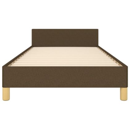 Рамка за легло без матрак, тъмнокафява, 100x200 см, плат