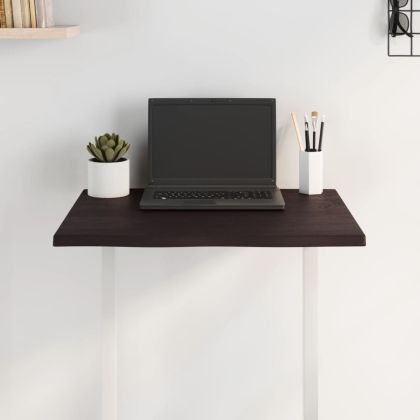 Плот за маса тъмнокафяв 60x40x2 см обработен масивен дъб