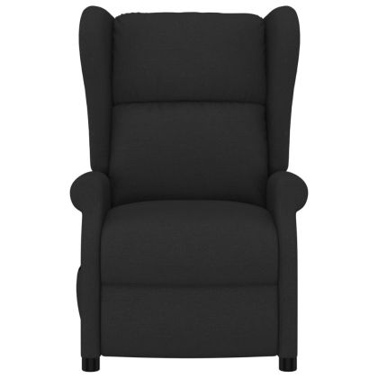 Wingback електрически реклайнер стол, черен, текстил