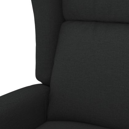 Wingback електрически реклайнер стол, черен, текстил