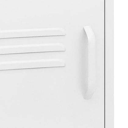 Нощни шкафчета, 2 бр, бели, 35х35х51 см, стомана