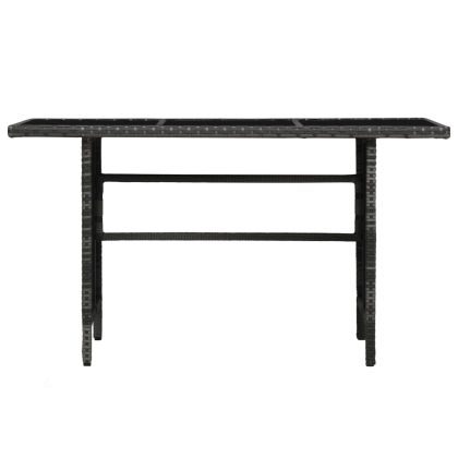 Градински комплект с възглавници, 4 части, полиратан, сив