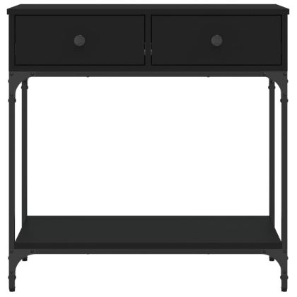 Конзолна маса, черна, 75x34,5x75 см, инженерно дърво