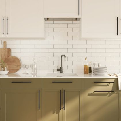 Дръжки за шкафове, 10 бр, черни, 224 мм, неръждаема стомана