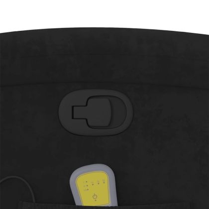 Изправящ масажен реклайнер стол, черна, кадифе