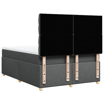 Боксспринг легло с матрак, тъмносиво, 140x190 см плат