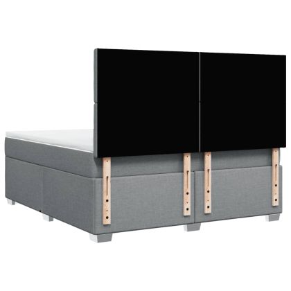 Боксспринг легло с матрак, светлосиво, 180x200 см, плат