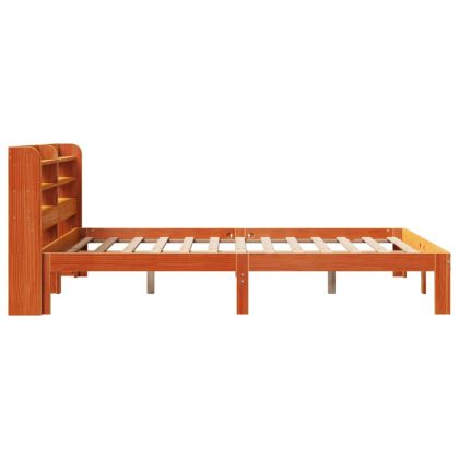 Рамка за легло без матрак, восъчнокафяв, 140x200 см, бор масив
