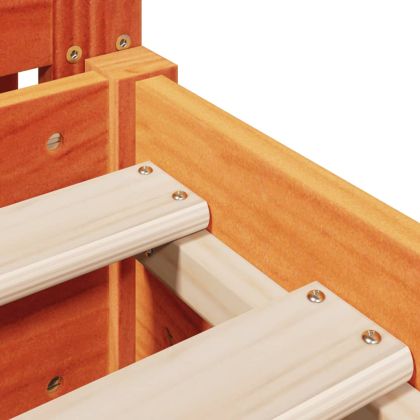 Рамка за легло без матрак, восъчнокафяв, 200x200 см, бор масив