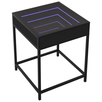 Маса за кафе с Infinity LED черна 40x40x51 см