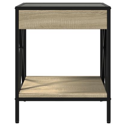 Маса за кафе с Infinity LED, сонома дъб, 40x40x49 см