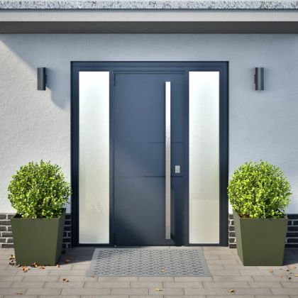 Градински кашпи, 2 бр, маслиненозелени, 50x50x50 см, стомана