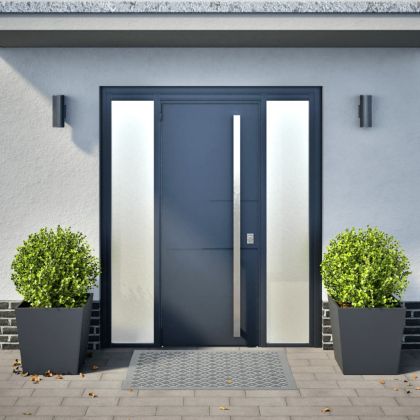 Градински кашпи, 2 бр, антрацит, 50x50x50 см, стомана