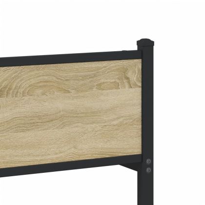 Метална рамка за легло, без матрак, сонома дъб, 140x200 см