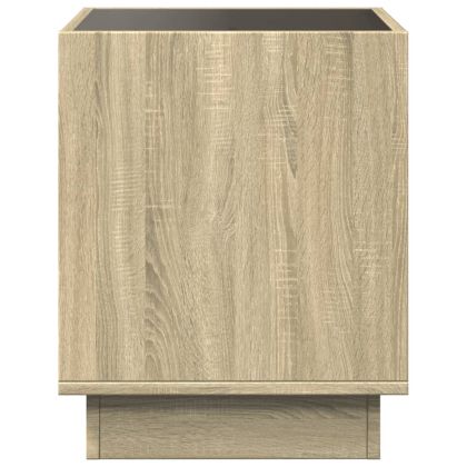 Маса за кафе с Infinity LED, сонома дъб, 50x50x50 см