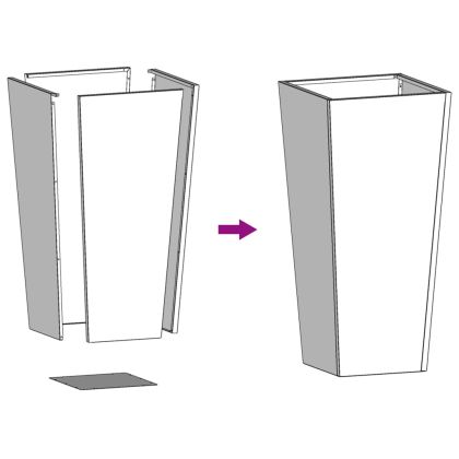 Градинска кашпа, 35x35x75 см, поцинкована стомана