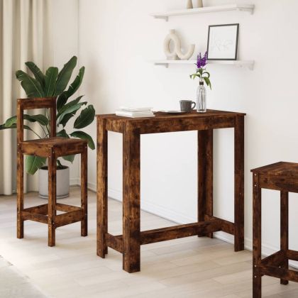 Бар маса, опушен дъб, 102x50x103,5 см, инженерно дърво