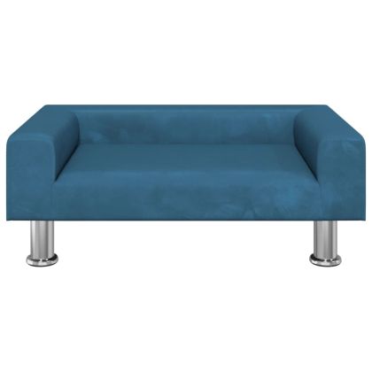 Детски диван, синьо, 70x45x26,5 см, кадифе