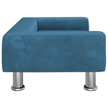 Детски диван, синьо, 70x45x26,5 см, кадифе