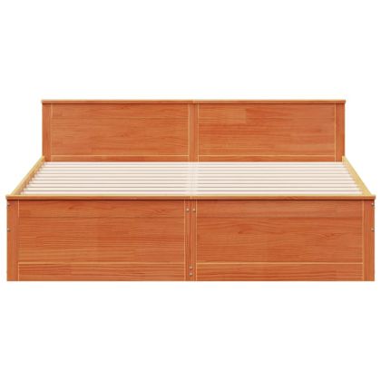 Рамка за легло без матрак, с табла, 180x200 см, бор масив