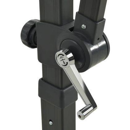 Конзолен градински чадър с прът и LED светлини, зелен, 250 см