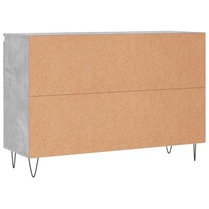Сайдборд, бетонно сив, 101,5x35x70 см, инженерно дърво