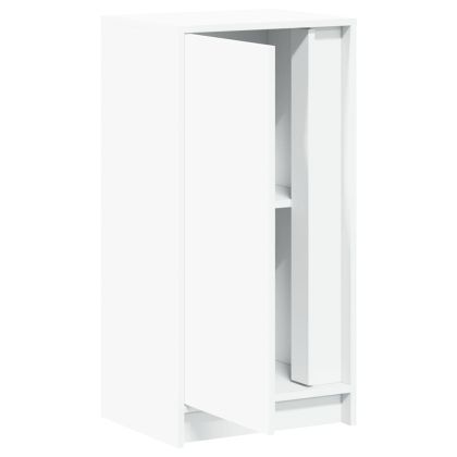 Сайдборд с LED, бял, 42,5x34x85 см, инженерно дърво