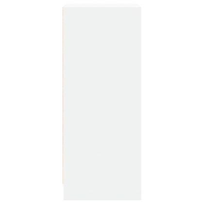 Сайдборд с LED, бял, 42,5x34x85 см, инженерно дърво