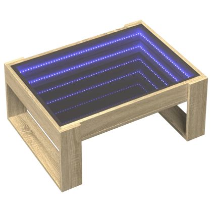 Маса за кафе с Infinity LED, сонома дъб, 70x53x30 см