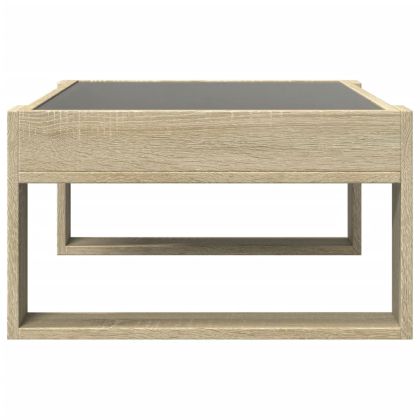 Маса за кафе с Infinity LED, сонома дъб, 70x53x30 см