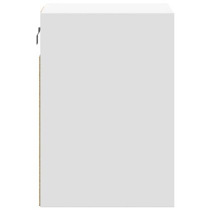 Нощни шкафчета за стена с LED осветление, 2 бр, бели