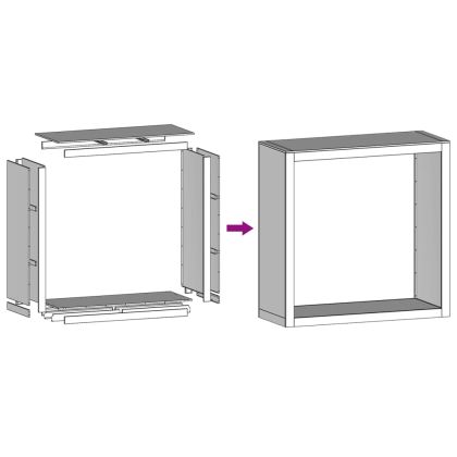 Стойка за дърва за огрев, бяла, 100x40x100 см, стомана