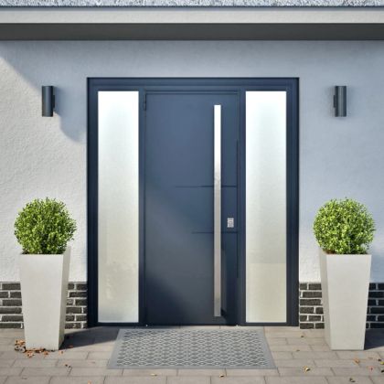 Градински кашпи, 2 бр, 35x35x75 см, неръждаема стомана