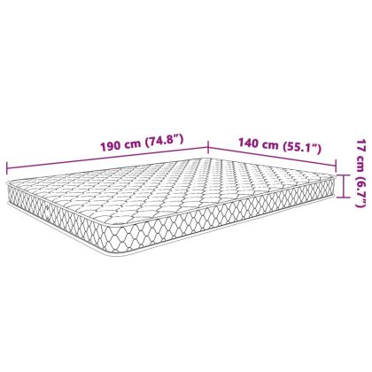 Матрак от мемори пяна, бял, 140x190x17 см, мек
