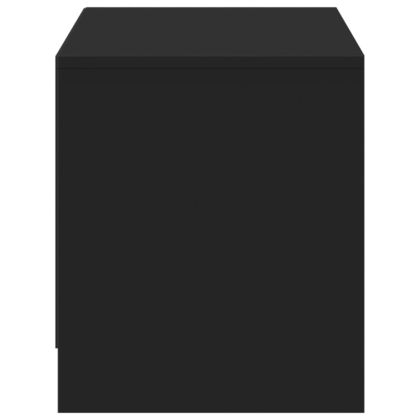 ТВ шкаф с LED, черен, 97x34x40 см, инженерно дърво