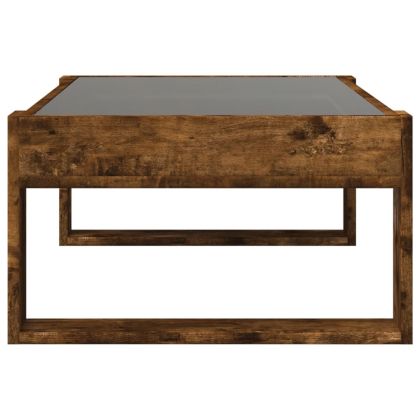 Маса за кафе с Infinity LED, опушен дъб, 90x53x30 см