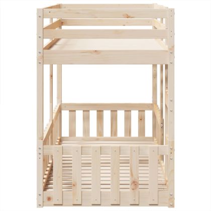 Двуетажно легло, 90x200 см, борово дърво масив