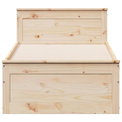 Рамка за легло без матрак с табла 90x200 см борово дърво масив