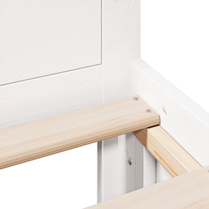 Рамка за легло без матрак с табла 135x190 см борово дърво масив