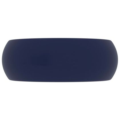 Луксозна кръгла мивка, матово тъмносиня, 40x15 см, керамика