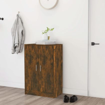 Шкаф за обувки, опушен дъб, 60x35x92 см, инженерно дърво