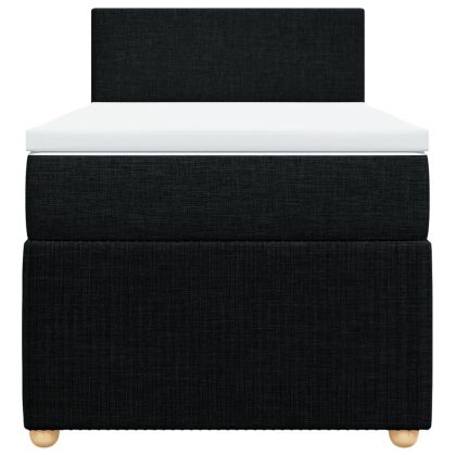 Боксспринг легло с матрак, черно, 80x200 см, плат