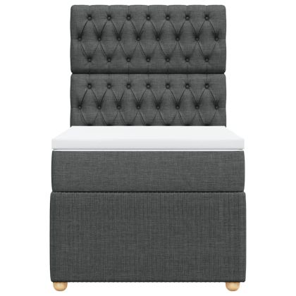 Боксспринг легло с матрак, тъмносив, 80x200 см, плат