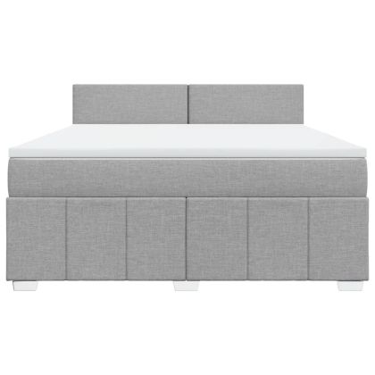 Боксспринг легло с матрак, светлосиво, 180x200 см, плат