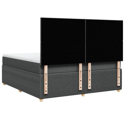 Боксспринг легло с матрак, тъмносиво, 180x200 см, плат