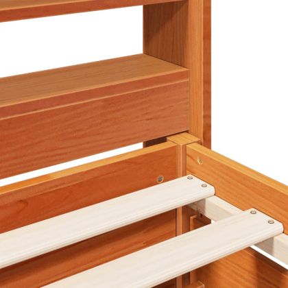 Рамка за легло без матрак, восъчнокафяв, 120x190 см, бор масив