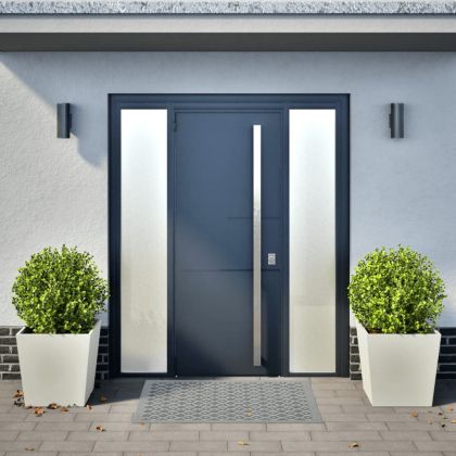 Градински кашпи, 2 бр, бели, 50x50x50 см, стомана